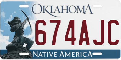 OK license plate 674AJC