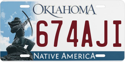 OK license plate 674AJI