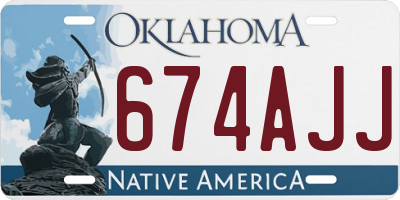 OK license plate 674AJJ