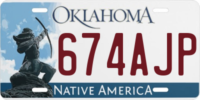 OK license plate 674AJP