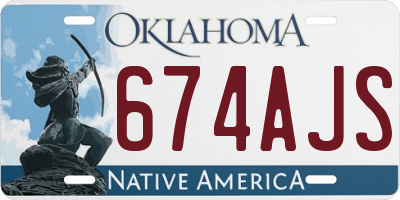 OK license plate 674AJS