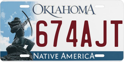 OK license plate 674AJT