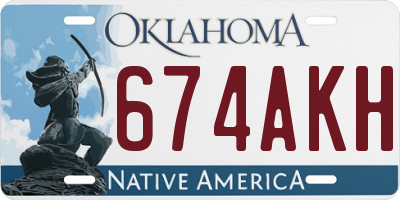 OK license plate 674AKH