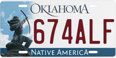 OK license plate 674ALF