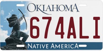 OK license plate 674ALI