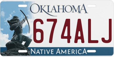 OK license plate 674ALJ