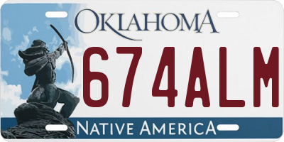 OK license plate 674ALM