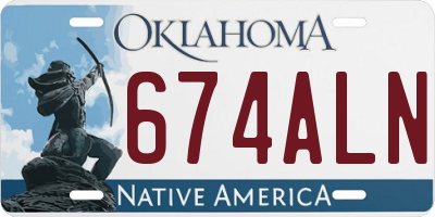 OK license plate 674ALN