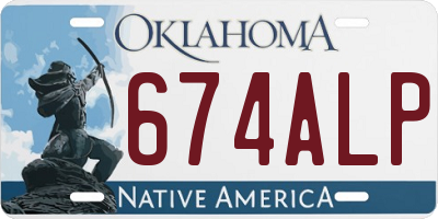 OK license plate 674ALP