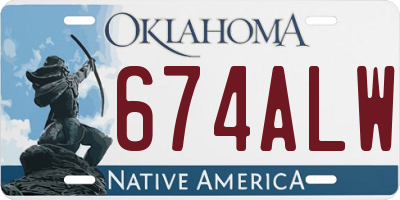 OK license plate 674ALW