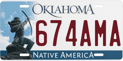 OK license plate 674AMA
