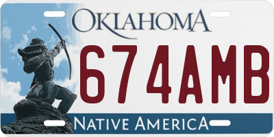 OK license plate 674AMB