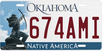 OK license plate 674AMI