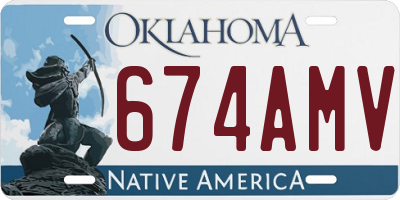 OK license plate 674AMV