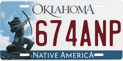 OK license plate 674ANP