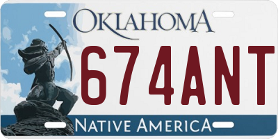 OK license plate 674ANT