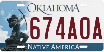 OK license plate 674AOA