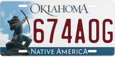 OK license plate 674AOG