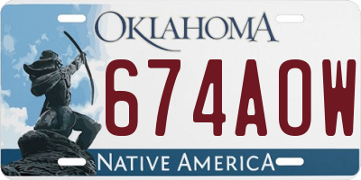 OK license plate 674AOW