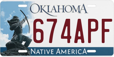 OK license plate 674APF