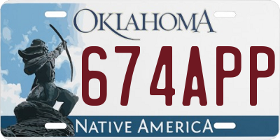 OK license plate 674APP