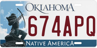 OK license plate 674APQ