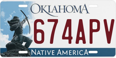 OK license plate 674APV