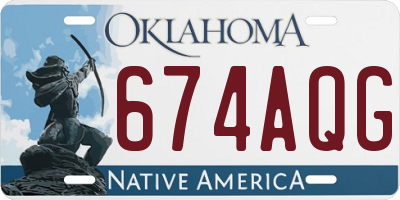OK license plate 674AQG
