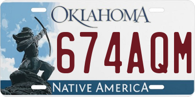 OK license plate 674AQM