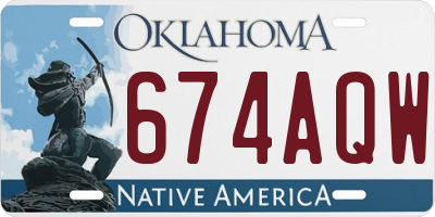 OK license plate 674AQW