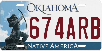 OK license plate 674ARB