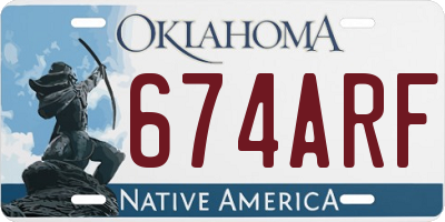 OK license plate 674ARF