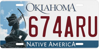 OK license plate 674ARU
