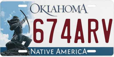 OK license plate 674ARV