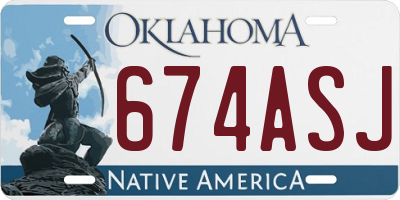 OK license plate 674ASJ