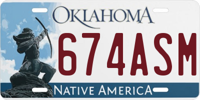 OK license plate 674ASM