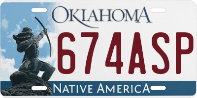 OK license plate 674ASP
