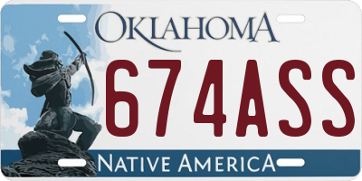 OK license plate 674ASS