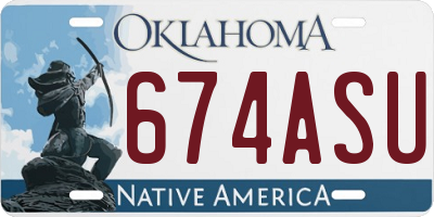 OK license plate 674ASU