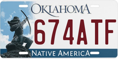 OK license plate 674ATF