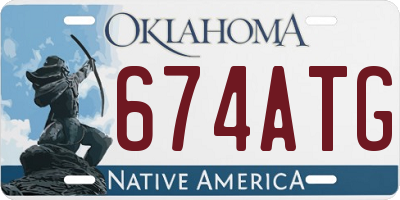 OK license plate 674ATG