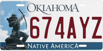 OK license plate 674AYZ