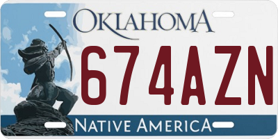 OK license plate 674AZN