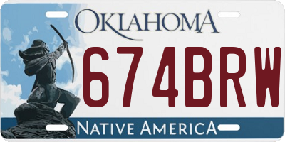 OK license plate 674BRW