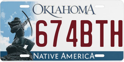 OK license plate 674BTH