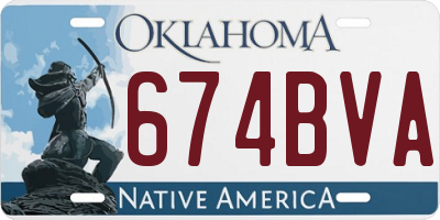 OK license plate 674BVA