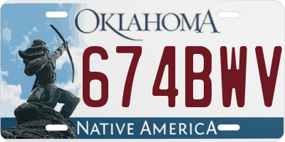 OK license plate 674BWV
