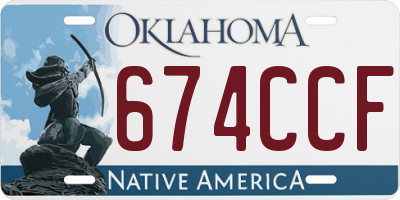 OK license plate 674CCF