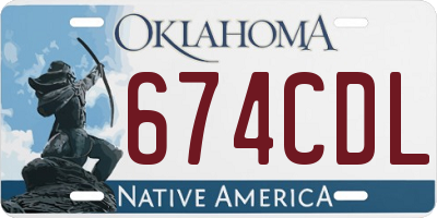 OK license plate 674CDL