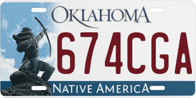 OK license plate 674CGA